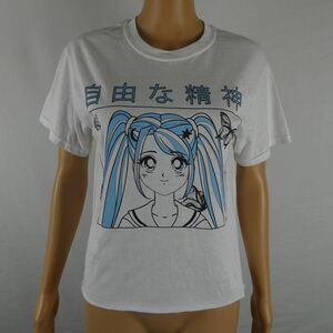 Fifth Sun Anime School Girl Graphic Crop Top T Shirt Tee Sun Moon Sailor Small